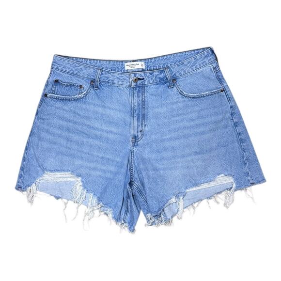 Abercrombie & Fitch - The Loose Short- Curvy Love Denim Shorts - Size 33 - Picture 1 of 7